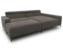 DOMO Eck-Schlafsofa »Malmö« mit Hocker, Longchair rechts, grau