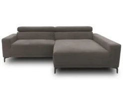 DOMO Eck-Schlafsofa »Malmö« mit Hocker, Longchair rechts, grau