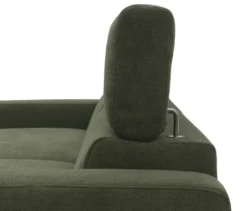 DOMO Eck-Schlafsofa »Malmö« mit Hocker, Longchair rechts, dunkelgrün
