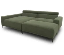 DOMO Eck-Schlafsofa »Malmö« mit Hocker, Longchair links, dunkelgrün