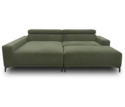 DOMO Eck-Schlafsofa »Malmö« mit Hocker, Longchair links, dunkelgrün