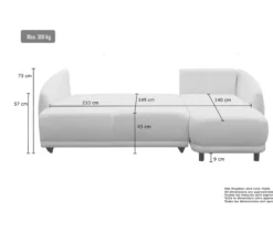 DOMO Eck-Schlafsofa »Visby«, Longchair rechts, grau