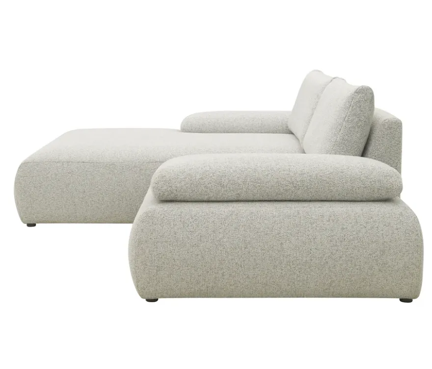 DOMO Ecksofa »Bela«, Longchair links, Armlehne mit Staufach