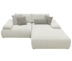 DOMO Ecksofa »Bela«, Longchair rechts, Armlehne mit Staufach