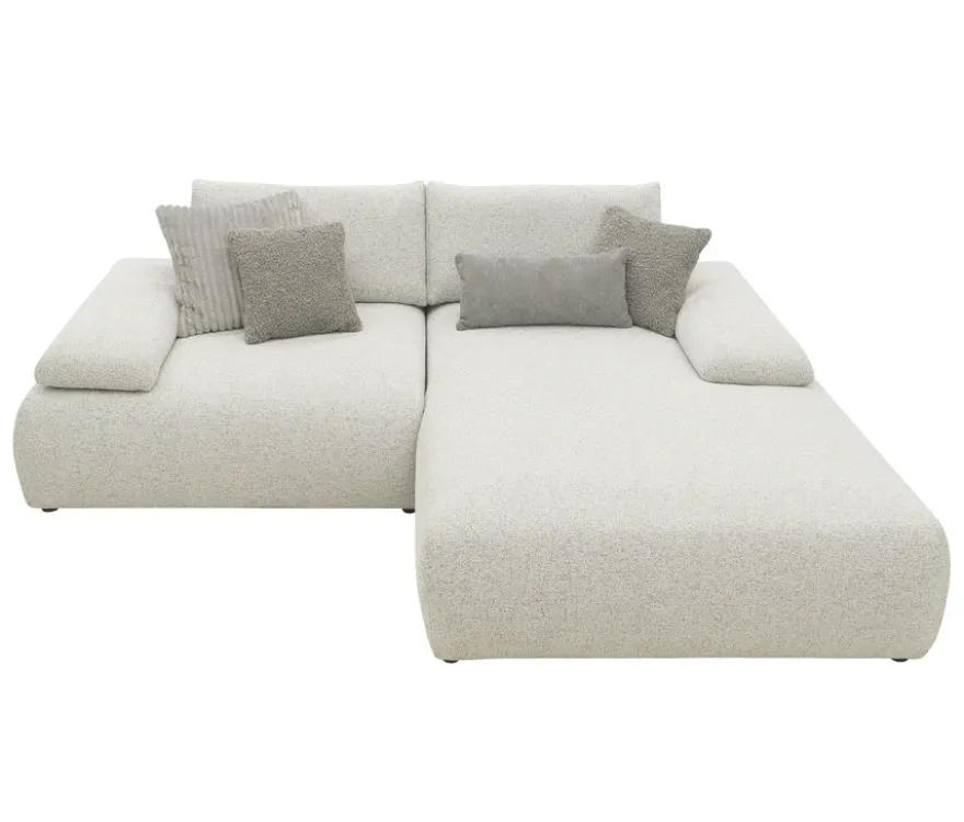 DOMO Ecksofa »Bela«, Longchair rechts, Armlehne mit Staufach