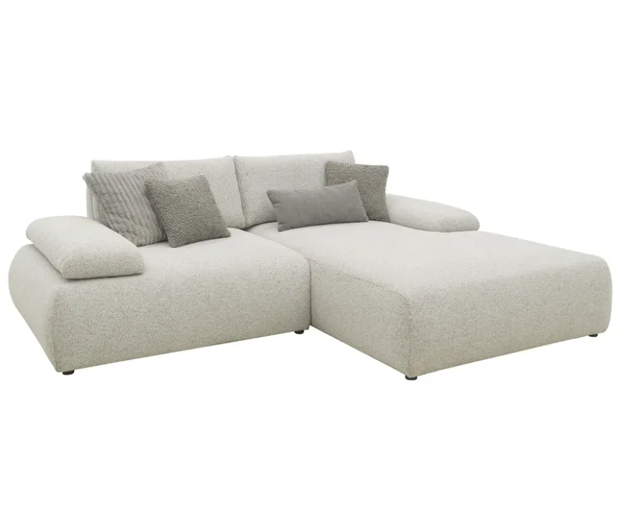 DOMO Ecksofa »Bela«, Longchair rechts, Armlehne mit Staufach