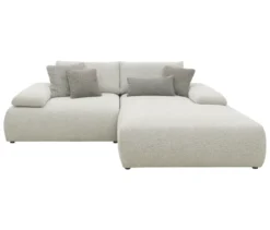DOMO Ecksofa »Bela«, Longchair rechts, Armlehne mit Staufach