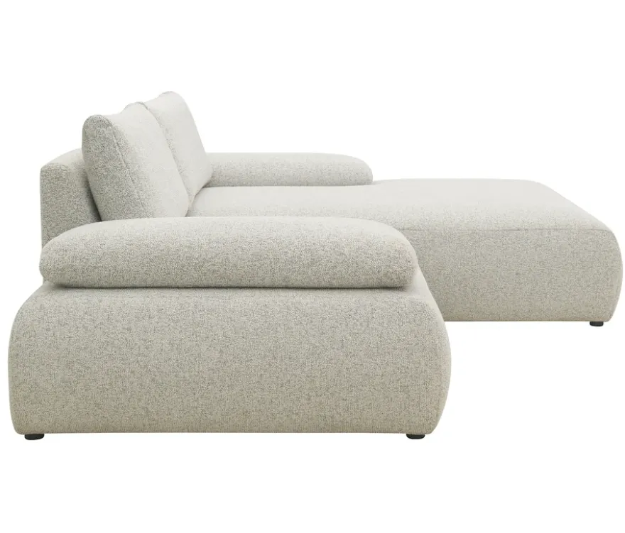 DOMO Ecksofa »Bela«, Longchair rechts, Armlehne mit Staufach