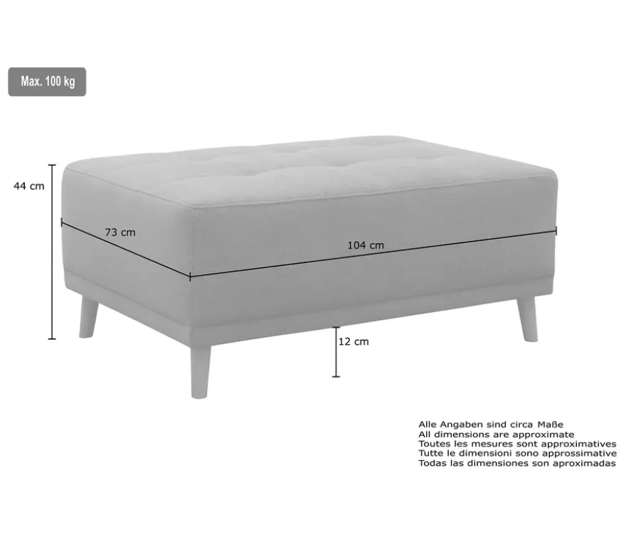 DOMO Ecksofa mit Hocker »Helsingborg«, sandfarben, links
