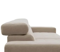 DOMO Ecksofa mit Hocker »Helsingborg«, sandfarben, links