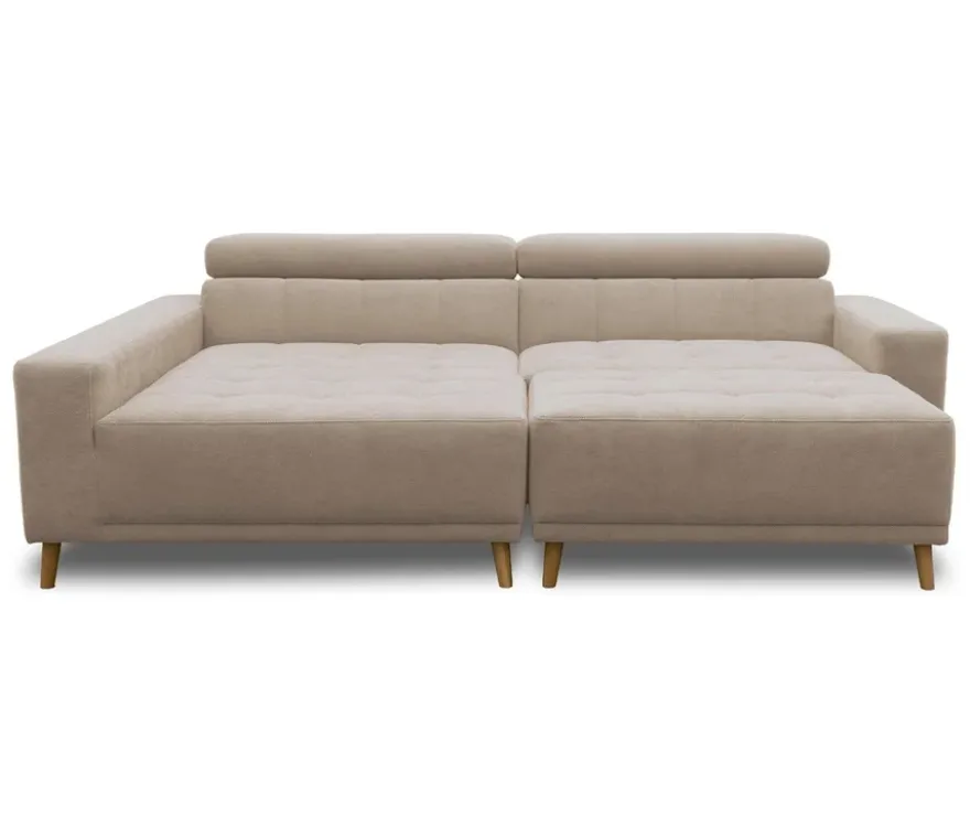 DOMO Ecksofa mit Hocker »Helsingborg«, sandfarben, links