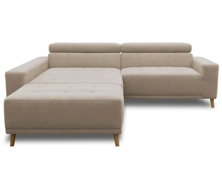 DOMO Ecksofa mit Hocker »Helsingborg«, sandfarben, links