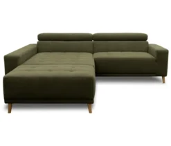 DOMO Ecksofa mit Hocker »Helsingborg«, grün, links