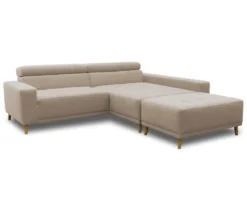 DOMO Ecksofa mit Hocker »Helsingborg«, sandfarben, rechts