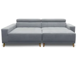 DOMO Ecksofa mit Hocker »Helsingborg«, blau, links