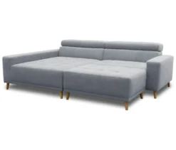 DOMO Ecksofa mit Hocker »Helsingborg«, blau, links