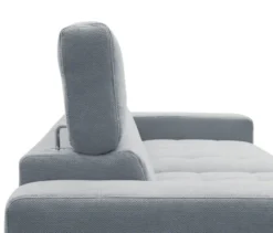 DOMO Ecksofa mit Hocker »Helsingborg«, blau, links
