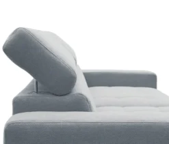DOMO Ecksofa mit Hocker »Helsingborg«, blau, links