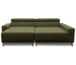 DOMO Ecksofa mit Hocker »Helsingborg«, grün, rechts