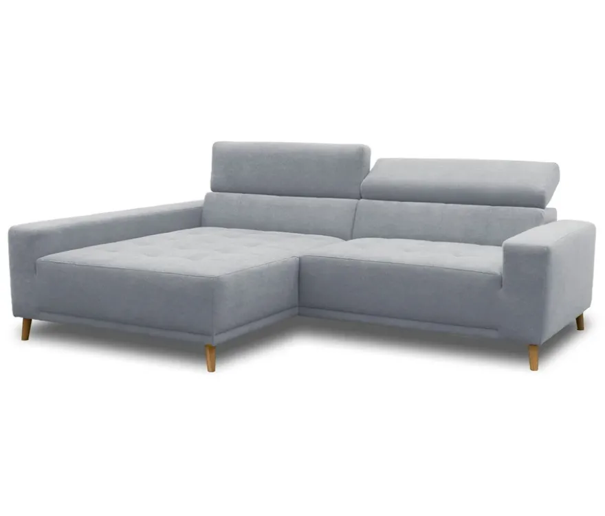 DOMO Ecksofa mit Longchair »Helsingborg«, blau, links