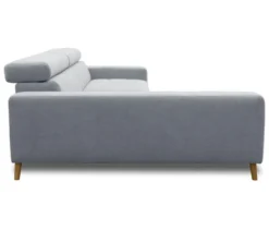 DOMO Ecksofa mit Longchair »Helsingborg«, blau, links