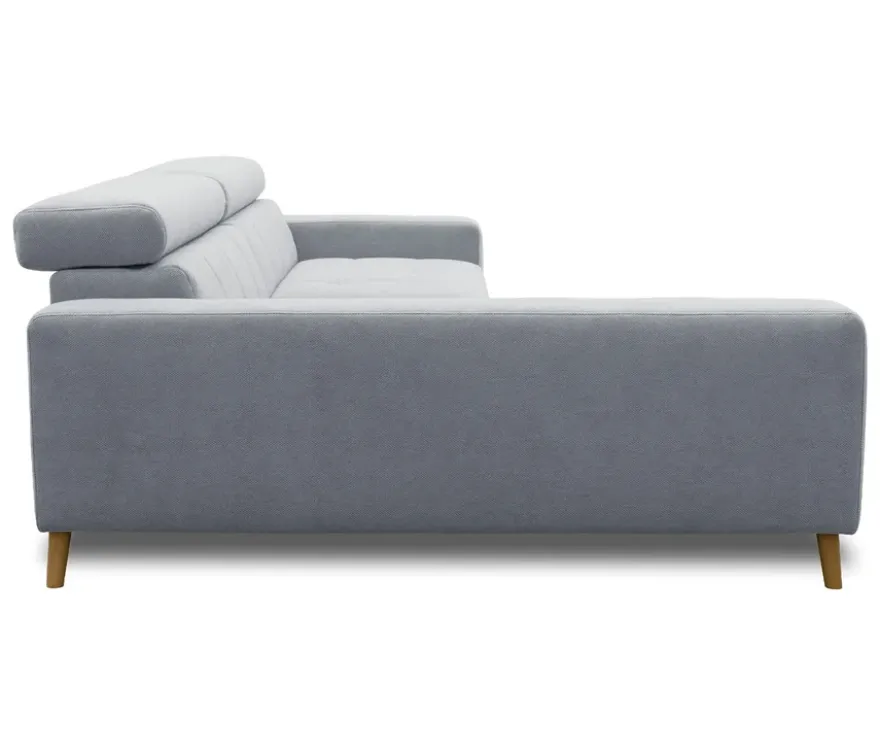 DOMO Ecksofa mit Longchair »Helsingborg«, blau, links