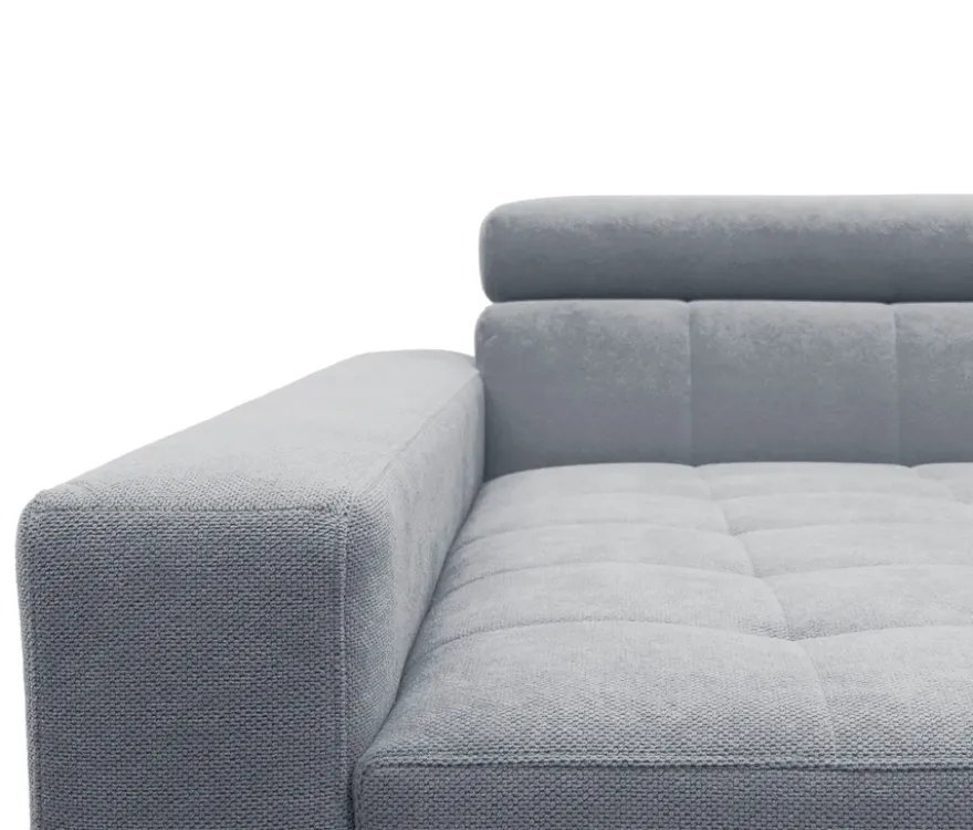 DOMO Ecksofa mit Longchair »Helsingborg«, blau, links