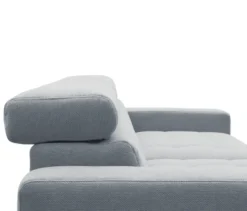 DOMO Ecksofa mit Longchair »Helsingborg«, blau, links