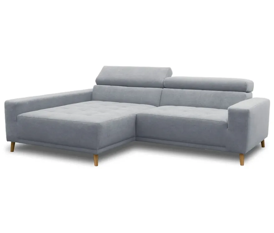 DOMO Ecksofa mit Longchair »Helsingborg«, blau, links