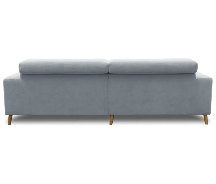 DOMO Ecksofa mit Longchair »Helsingborg«, blau, links