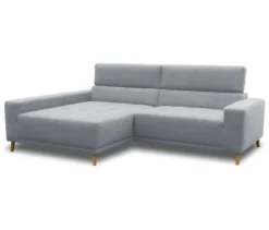 DOMO Ecksofa mit Longchair »Helsingborg«, blau, links