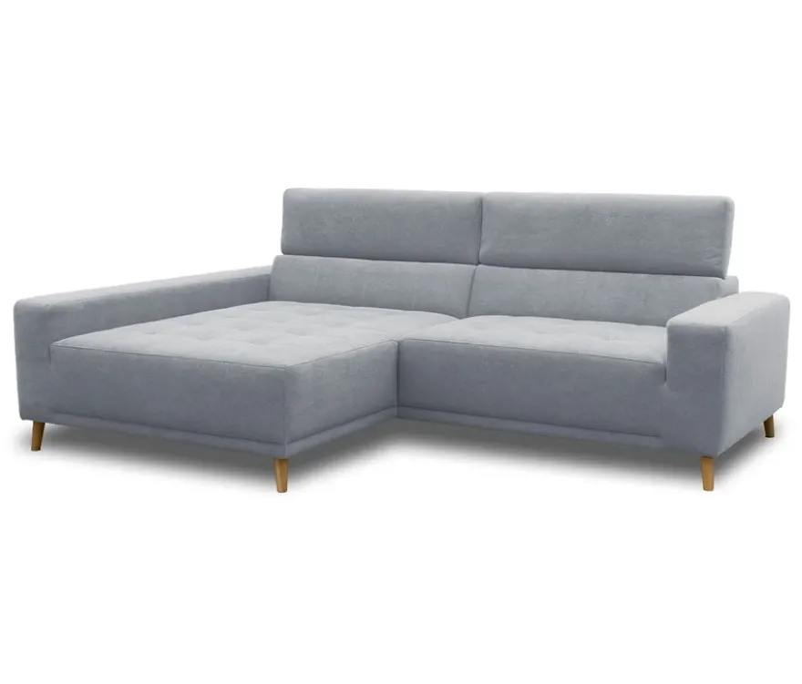 DOMO Ecksofa mit Longchair »Helsingborg«, blau, links