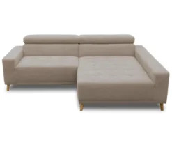 DOMO Ecksofa mit Longchair »Helsingborg«, sandfarben, rechts
