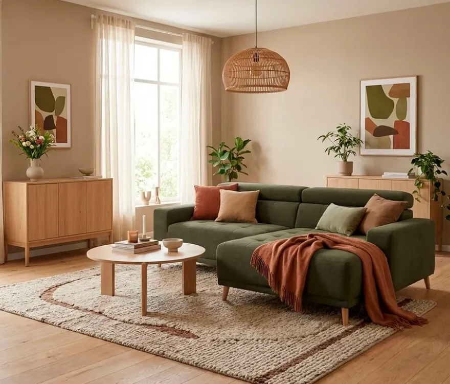 DOMO Ecksofa mit Longchair »Helsingborg«, grün, rechts