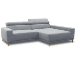 DOMO Ecksofa mit Longchair »Helsingborg«, blau, rechts