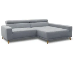 DOMO Ecksofa mit Longchair »Helsingborg«, blau, rechts
