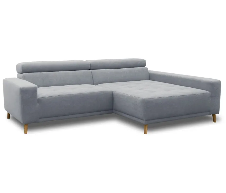 DOMO Ecksofa mit Longchair »Helsingborg«, blau, rechts
