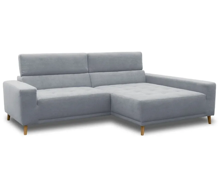 DOMO Ecksofa mit Longchair »Helsingborg«, blau, rechts