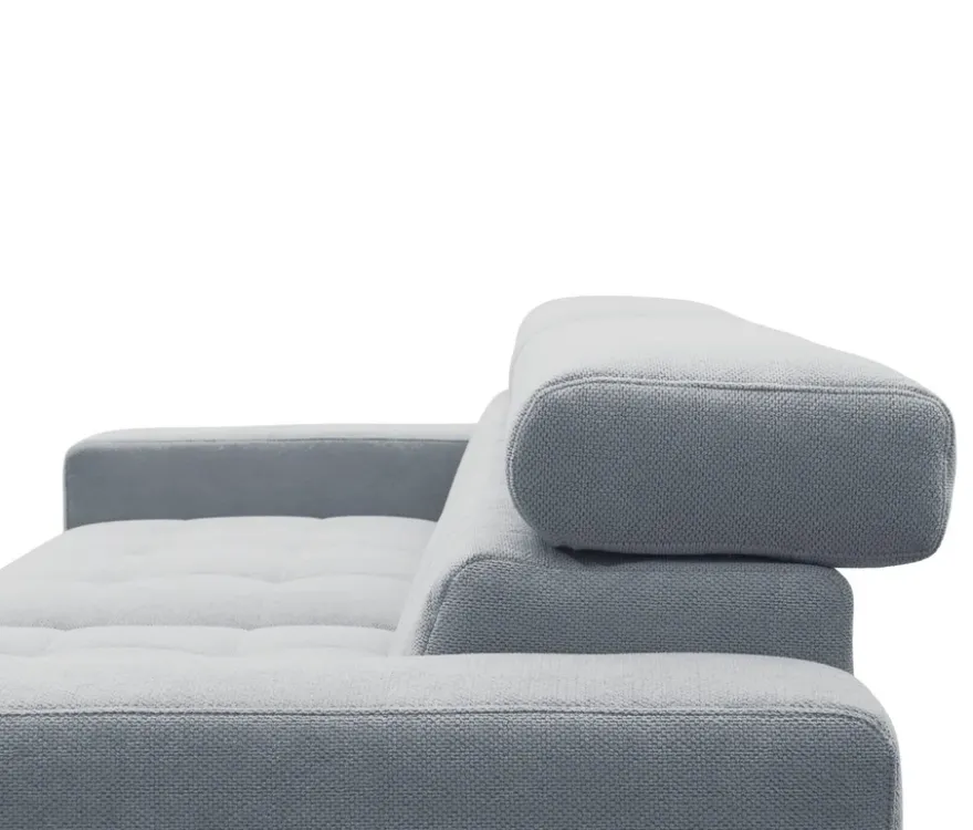 DOMO Ecksofa mit Longchair »Helsingborg«, blau, rechts
