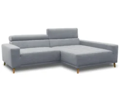 DOMO Ecksofa mit Longchair »Helsingborg«, blau, rechts