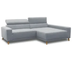 DOMO Ecksofa mit Longchair »Helsingborg«, blau, rechts