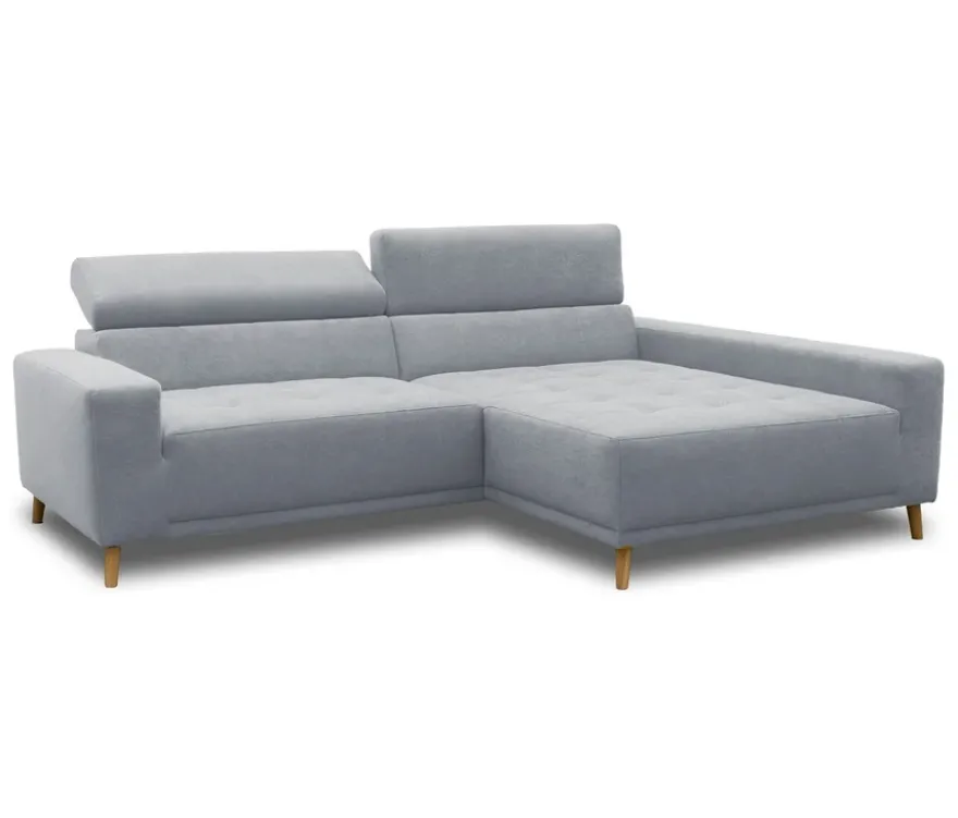 DOMO Ecksofa mit Longchair »Helsingborg«, blau, rechts