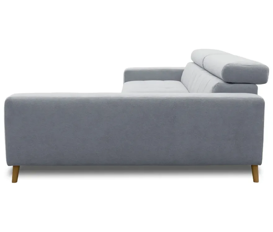 DOMO Ecksofa mit Longchair »Helsingborg«, blau, rechts