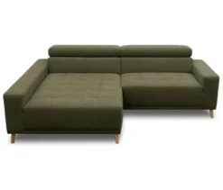 DOMO Ecksofa mit Longchair »Helsingborg«, grün, links