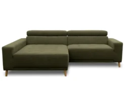 DOMO Ecksofa mit Longchair »Helsingborg«, grün, links