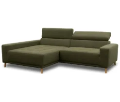 DOMO Ecksofa mit Longchair »Helsingborg«, grün, links