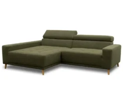 DOMO Ecksofa mit Longchair »Helsingborg«, grün, links
