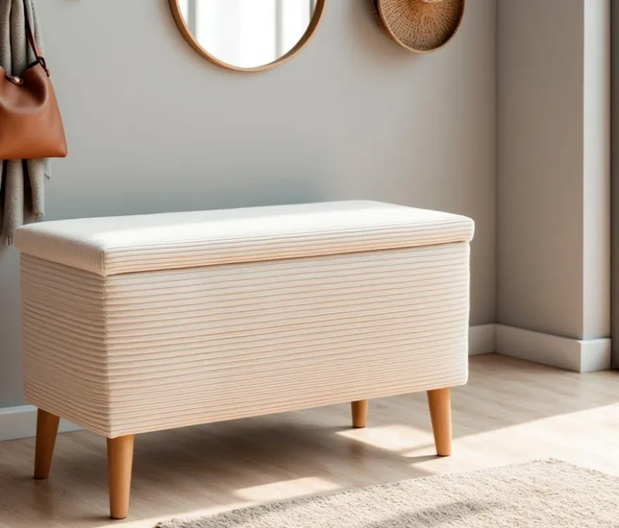 DOMO Hocker »Kopenhagen« mit Staufach, creme