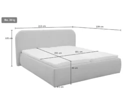 DOMO Polsterbett »Lund«, 180 x 200 cm, inkl. Lattenrost und Matratze, creme