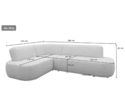 DOMO Sofa 200 029, beige-braun meliert, linksbündig